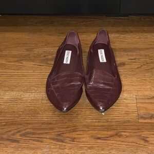 Crocodile burgundy, business, casual work flats